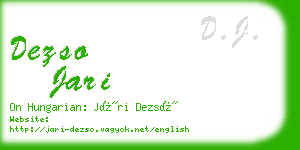 dezso jari business card